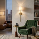 Contract furniture - White Linen Shade Wall Lamp - www.oroatrade.com