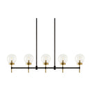Modern European furniture - 5-Light Glass Linear Chandelier - www.oroatrade.com