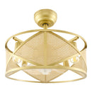 Contract furniture - Gold Framed Rattan Chandelier - www.oroatrade.com