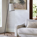 Contract furniture - White Linen Tilted Floor Lamp - www.oroatrade.com