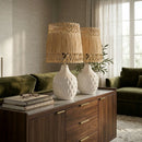 Contract furniture - Woven Seagrass Ceramic Table Lamp (Set of 2) - www.oroatrade.com