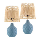 Contract furniture - Woven Seagrass Ceramic Table Lamp (Set of 2) - www.oroatrade.com