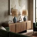 Contract furniture - Woven Seagrass Ceramic Table Lamp (Set of 2) - www.oroatrade.com