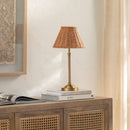 Contract furniture - Tan Rattan Accent Table Lamp - www.oroatrade.com