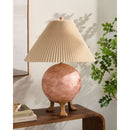 Contract furniture - Pleated Linen Cement Table Lamp - www.oroatrade.com