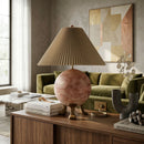 Contract furniture - Pleated Linen Cement Table Lamp - www.oroatrade.com