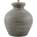 Contract furniture - Gray Ceramic Linen Table Lamp - www.oroatrade.com