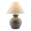 Contract furniture - Gray Ceramic Linen Table Lamp - www.oroatrade.com