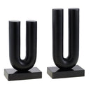 Contract furniture - Black U-Shaped Sculpture Set (2) - www.oroatrade.com