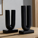 Contract furniture - Black U-Shaped Sculpture Set (2) - www.oroatrade.com