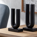 Contract furniture - Black U-Shaped Sculpture Set (2) - www.oroatrade.com
