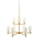 Hospitality furniture - White Glass 9-Light Chandelier - www.oroatrade.com