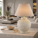 Hospitality furniture - Ceramic Beige Linen Table Lamp - www.oroatrade.com