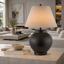 Hospitality furniture - Ceramic Beige Linen Table Lamp - www.oroatrade.com