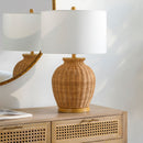 Modern European furniture - Brown Rattan Accent Table Lamp - www.oroatrade.com