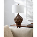 Contract furniture - Brown Carved Accent Table Lamp - www.oroatrade.com