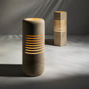 Contract furniture - Beige Travertine Accent Table Lamp - www.oroatrade.com