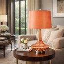 Modern European furniture - Orange Glass Accent Table Lamp - www.oroatrade.com