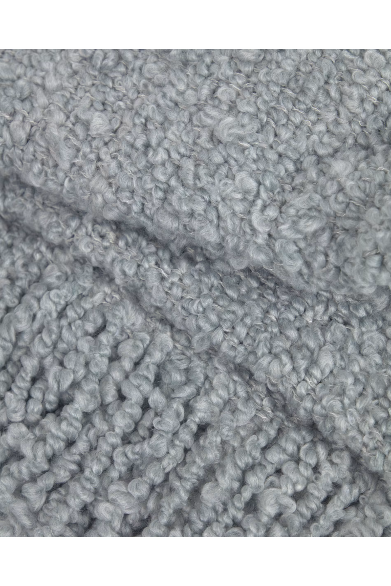 Rectangular Gray Tweed Fringed Blanket | La Forma Corel| Oroatrade.com