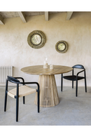 Round Teak Wood Pedestal Dining Table L | La Forma Jeanette