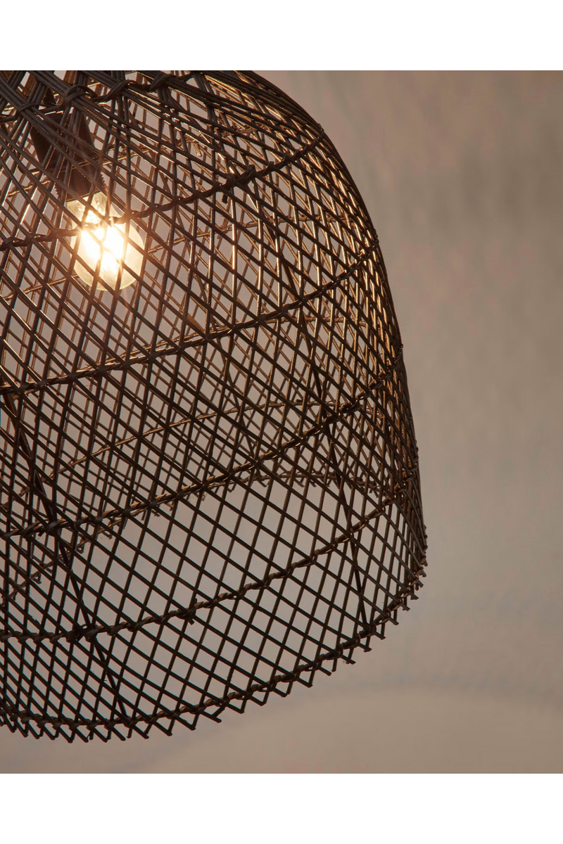 Black Lattice Rattan Ceiling Lamp | La Forma Domitila | Oroatrade.com