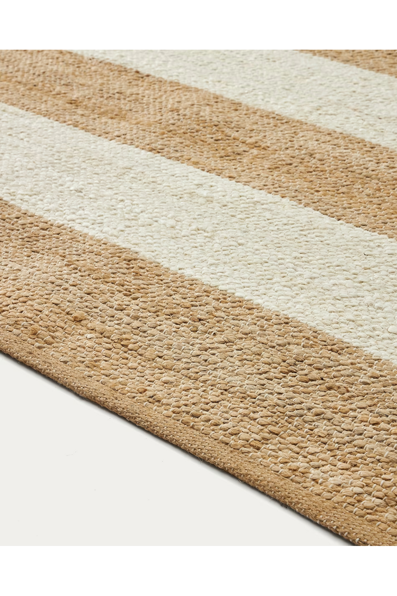 Jute and Cotton Stripes Rug | La Forma Rovira | Oroatrade.com