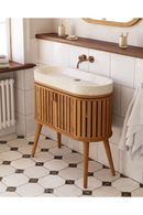 Oval Wooden Vanity Unit | La Forma Rokia | Oroatrade