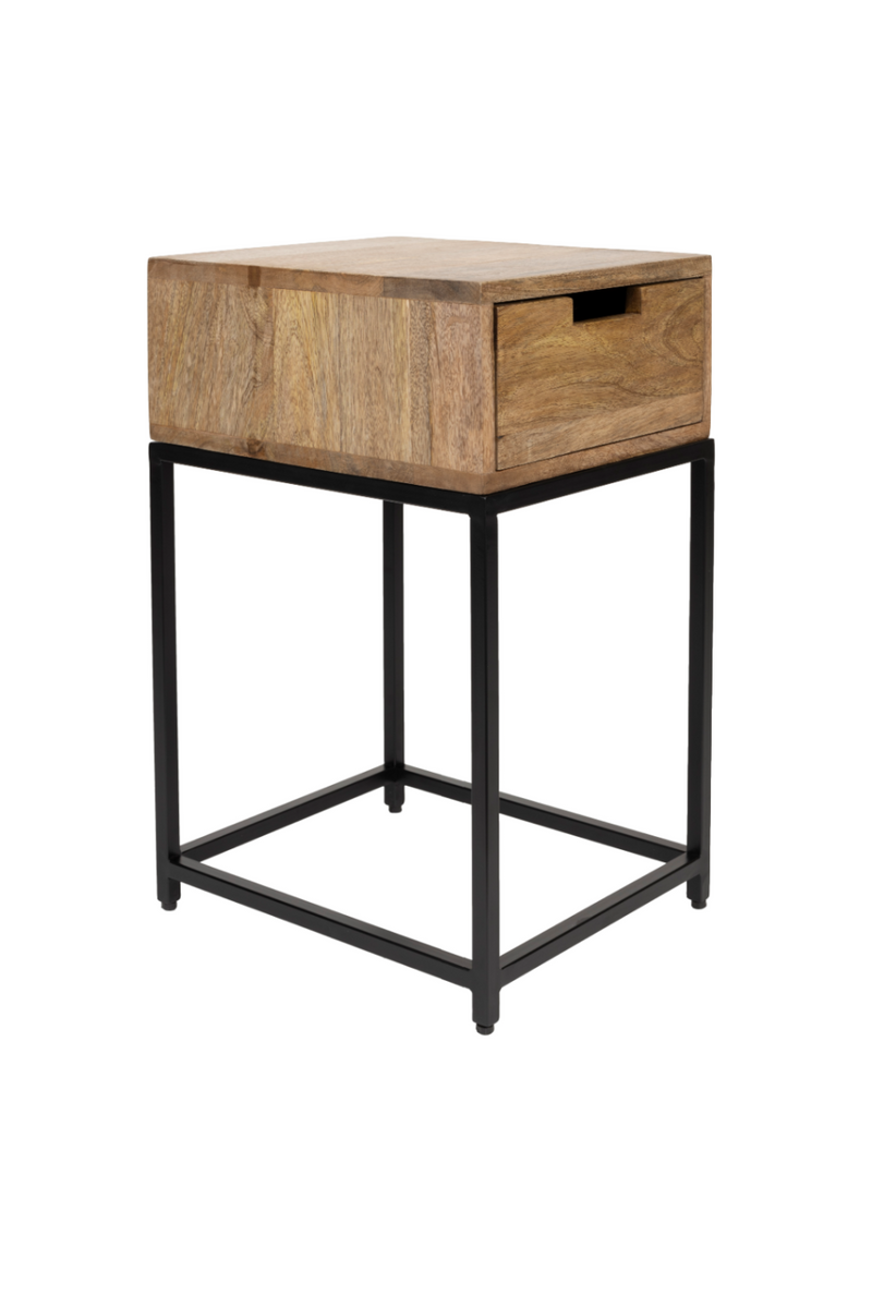 Mango Wood 1-Drawer Side Table | DF Parcq | Oroatrade.com