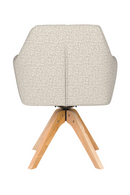 Square Tufted Wooden Swivel Armchair | DF Pete