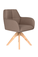 Square Tufted Wooden Swivel Armchair | DF Pete