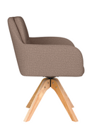 Square Tufted Wooden Swivel Armchair | DF Pete