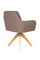Square Tufted Wooden Swivel Armchair | DF Pete