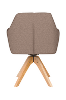 Square Tufted Wooden Swivel Armchair | DF Pete