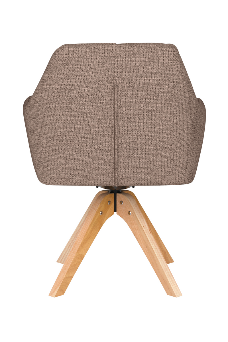 Square Tufted Wooden Swivel Armchair | DF Pete