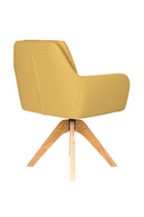 Square Tufted Wooden Swivel Armchair | DF Pete