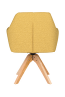 Square Tufted Wooden Swivel Armchair | DF Pete