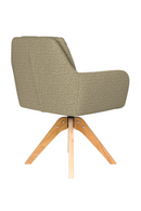 Square Tufted Wooden Swivel Armchair | DF Pete