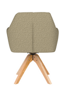 Square Tufted Wooden Swivel Armchair | DF Pete