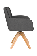 Square Tufted Wooden Swivel Armchair | DF Pete