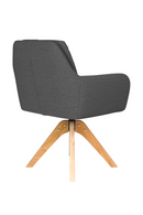Square Tufted Wooden Swivel Armchair | DF Pete