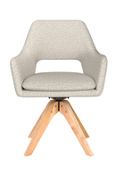 Cut-Out Back Wooden Swivel Armchair | DF Mos
