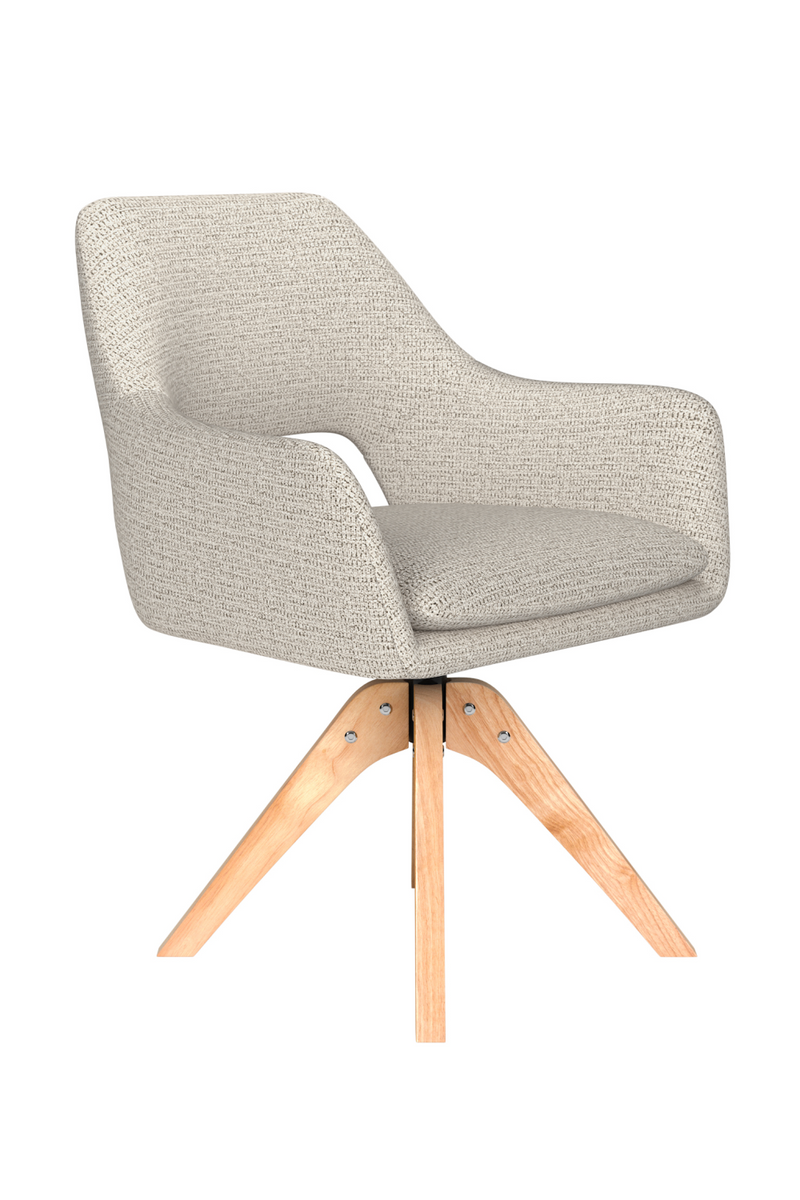 Cut-Out Back Wooden Swivel Armchair | DF Mos