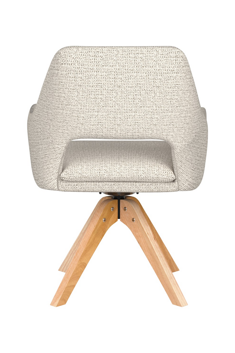 Cut-Out Back Wooden Swivel Armchair | DF Mos