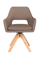 Cut-Out Back Wooden Swivel Armchair | DF Mos