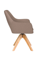 Cut-Out Back Wooden Swivel Armchair | DF Mos