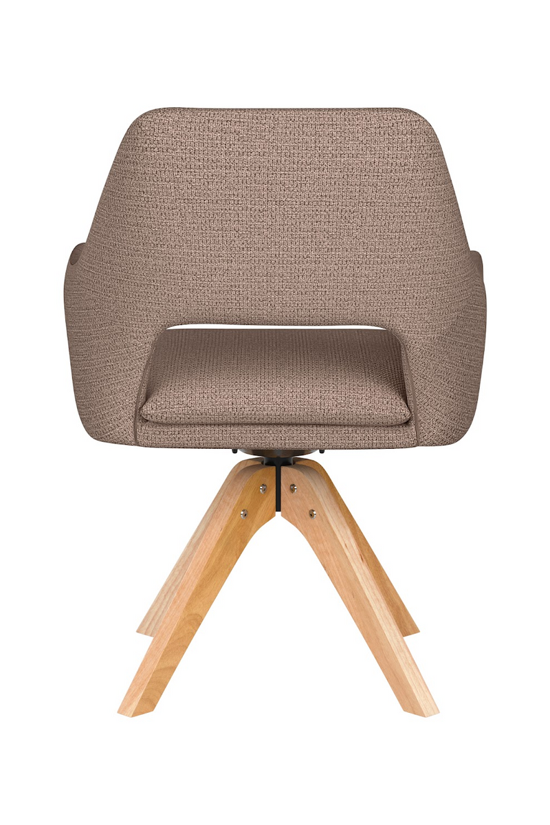Cut-Out Back Wooden Swivel Armchair | DF Mos
