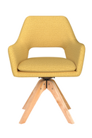 Cut-Out Back Wooden Swivel Armchair | DF Mos