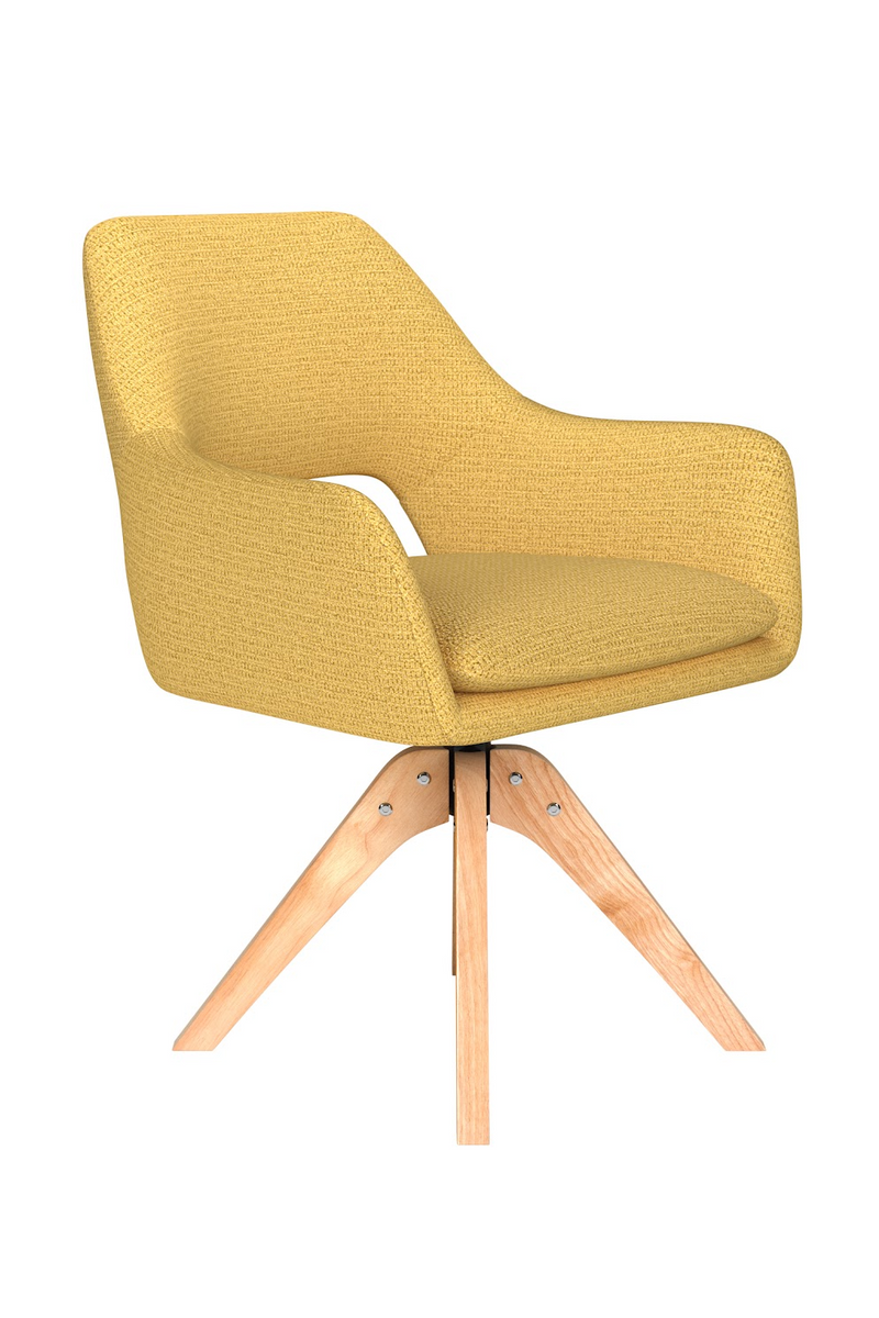 Cut-Out Back Wooden Swivel Armchair | DF Mos