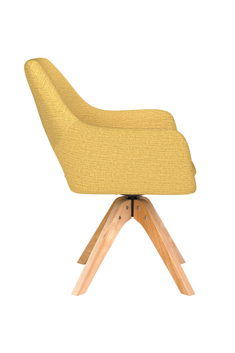 Cut-Out Back Wooden Swivel Armchair | DF Mos