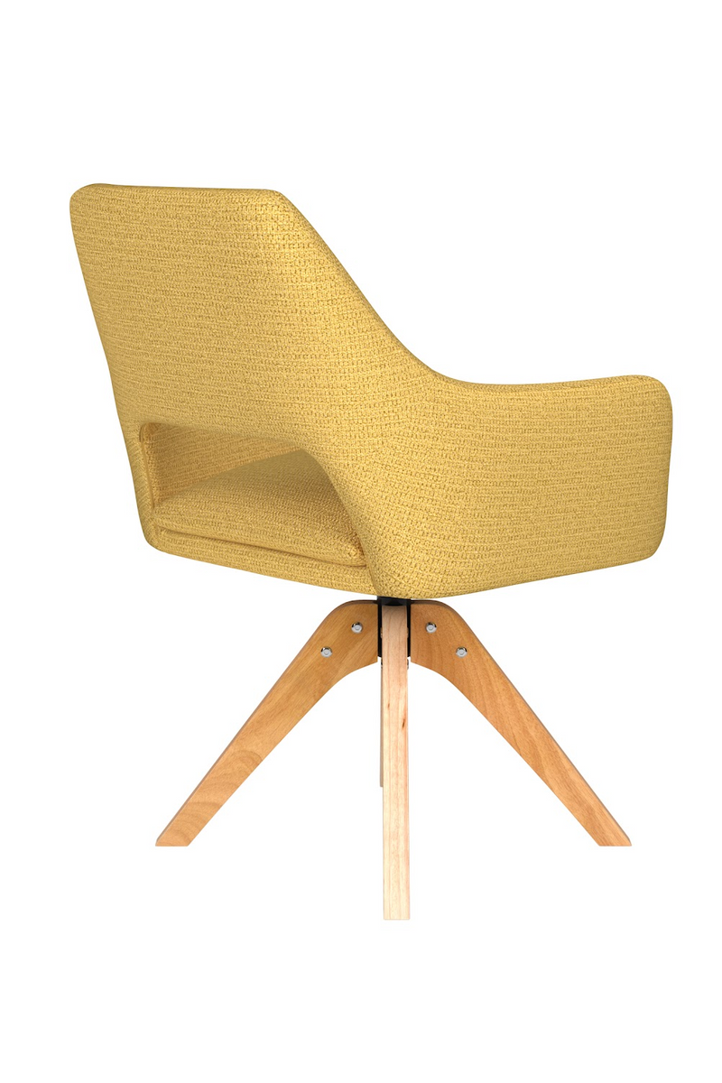 Cut-Out Back Wooden Swivel Armchair | DF Mos